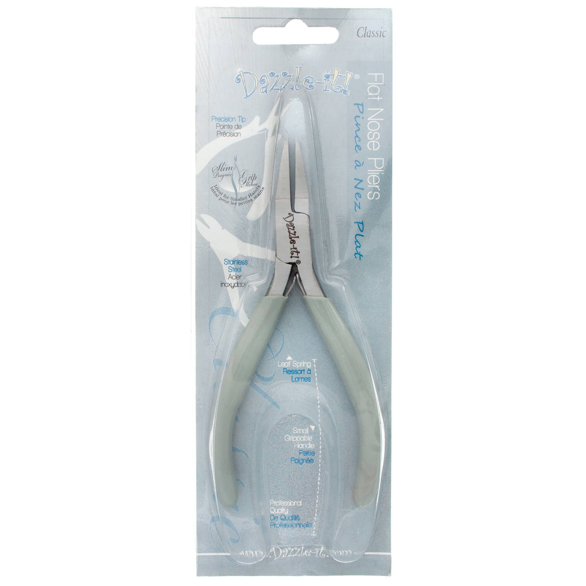 John Bead 4.75" Multi Purpose Classic Slim Stainless Steel Flat Nose Jewelry Pliers
